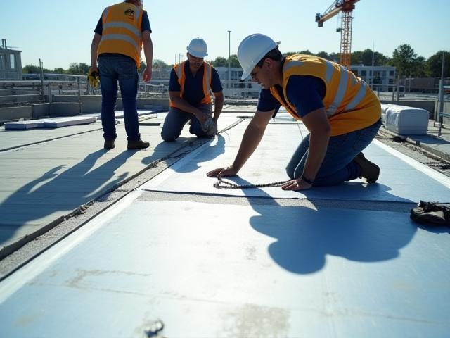 New roof being installed on a construction site.