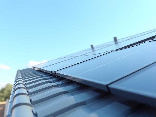 Solar panels installed on a modern roof.